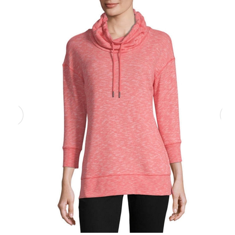 NEW Liz Claiborne Women's Cowl Neck 3/4 Sleeve Sweatshirt